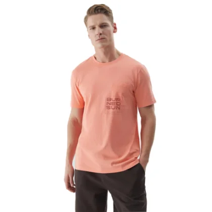 Pánske tričko s krátkym rukávom 4F TSHIRT-WSS24TTSHM1284-64S-SALMON CORAL