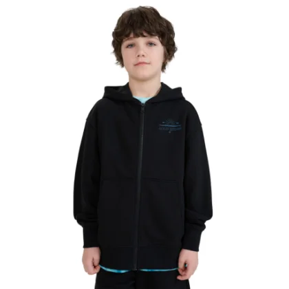 Chlapčenská mikina so zipsom 4F JUNIOR SWEATSHIRT-JWSS25TSWSM1522-20S-BLACK