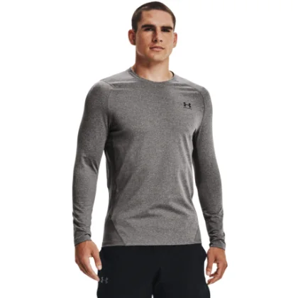 Pánske kompresné tričko s dlhým rukávom UNDER ARMOUR UA CG Armour Fitted Crew-GRY