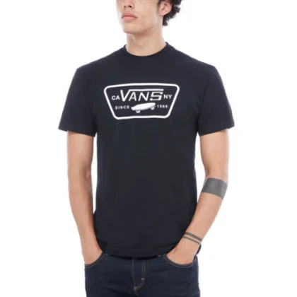 Pánske tričko s krátkym rukávom VANS MN FULL PATCH-BLACK-WHITE