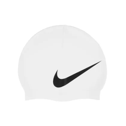 Plavecká čiapka NIKE SWIM BIG SWOOSH WHITE-WHITE