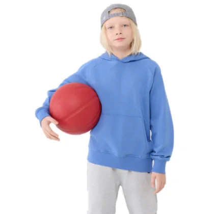 Chlapčenská mikina s kapucňou 4F JUNIOR SWEATSHIRT M1712-34S-LIGHT BLUE