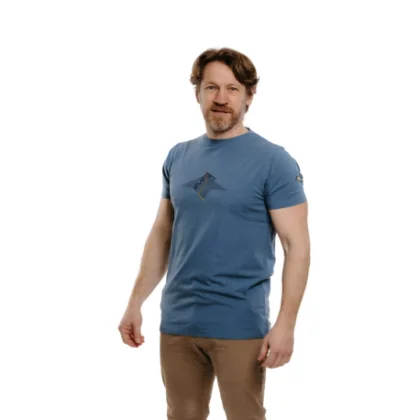 Pánske turistické tričko s krátkym rukávom EVERETT T-PEAK blue