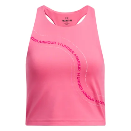 Dievčenské tréningové tielko UNDER ARMOUR G Motion Branded Crop Tank-PNK