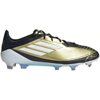 Pánske futbalové kopačky outdoorové ADIDAS F50 Elite Messi M FG gold metallic cloud white core black