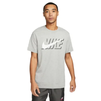 Pánske tričko s krátkym rukávom NIKE M NSW TEE SWOOSH BLOCK-063-Grey