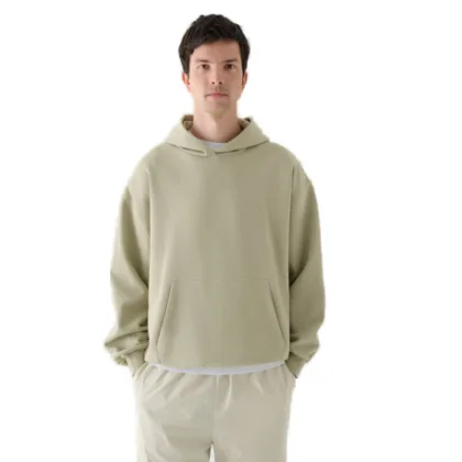 Pánska mikina s kapucňou 4F SWEATSHIRT-WAW24TSWSM1311-44S-OLIVE