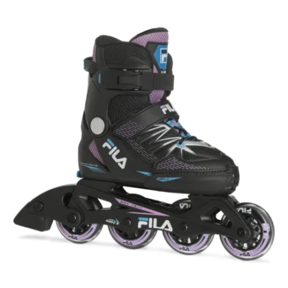 Juniorské kolieskové korčule FILA SKATES X-ONE G BLACK PINK LIGHTBLUE
