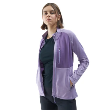Dámska turistická mikina so zipsom 4F SWEATSHIRT FNK-4FWSS24TFSWF316-52S-LIGHT VIOLET
