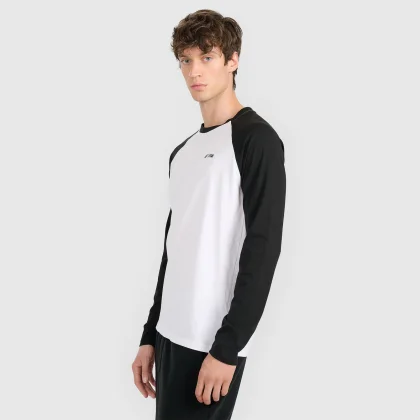 Longsleeve regular s potlačou pánsky - biely