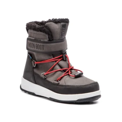 Chlapčenské vysoké zimné topánky MOON BOOT JR BOY BOOT, 002 black castlerock