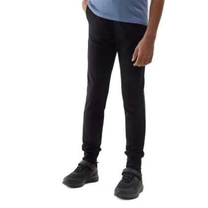 Dievčenské tepláky 4F JUNIOR TROUSERS-4FJWSS24TTROF587-20S-DEEP BLACK