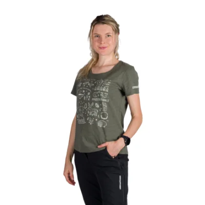 Dámske turistické tričko s krátkym rukávom NORTHFINDER AMIE-300darkgreen