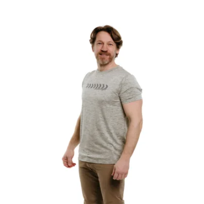 Pánske turistické tričko s krátkym rukávom EVERETT TecShirt M olive melange