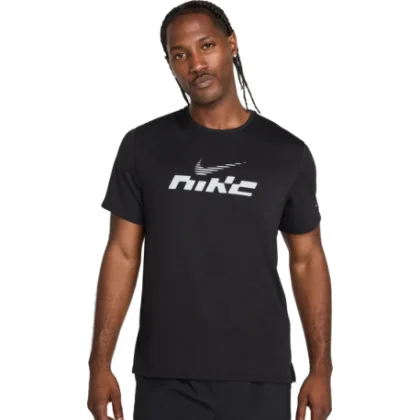 Pánske bežecké tričko s krátkym rukávom NIKE M NK DF UV MILER FLASH SS-010-Black