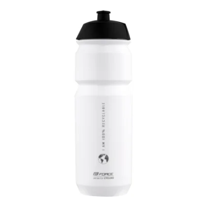 Fľaša na bicykel FORCE BIO EARTH 0,75 l, white-gray