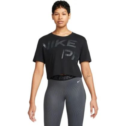 Dámske tréningové tričko s krátkym rukávom NIKE PRO W GRX SS-FQ4985-010-BLACK WHITE