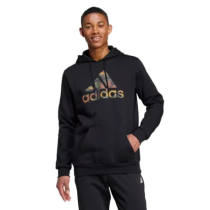 Pánska zateplená mikina s kapucňou ADIDAS M CAMO H-IW2678-Black