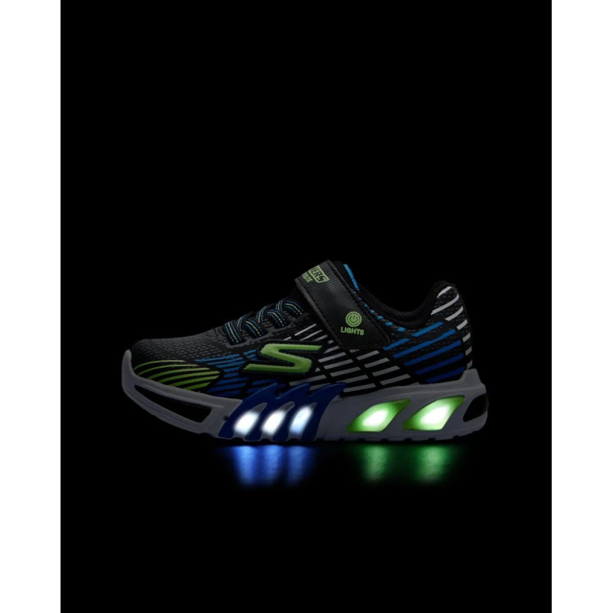 Chlapčenská rekreačná obuv SKECHERS S Lights Flex Glow Elite K black lime · záber 5