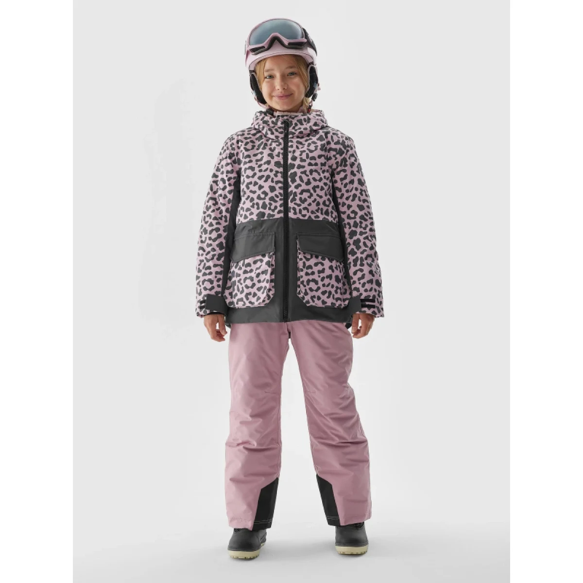 Dievčenská lyžiarska bunda 4F JUNIOR TECHNICAL JACKET-JAW23TTJAF357-90A-MULTICOLOUR ALLOVER · záber 5
