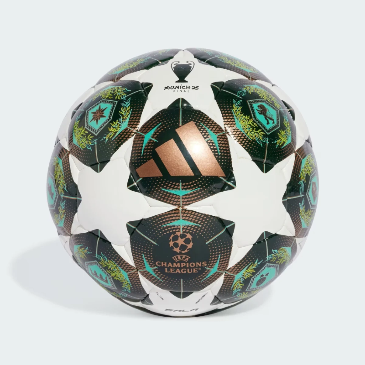 Futbalová halová lopta ADIDAS UCL PRO SAL WHITE SHAGRN SSLIME · záber 2