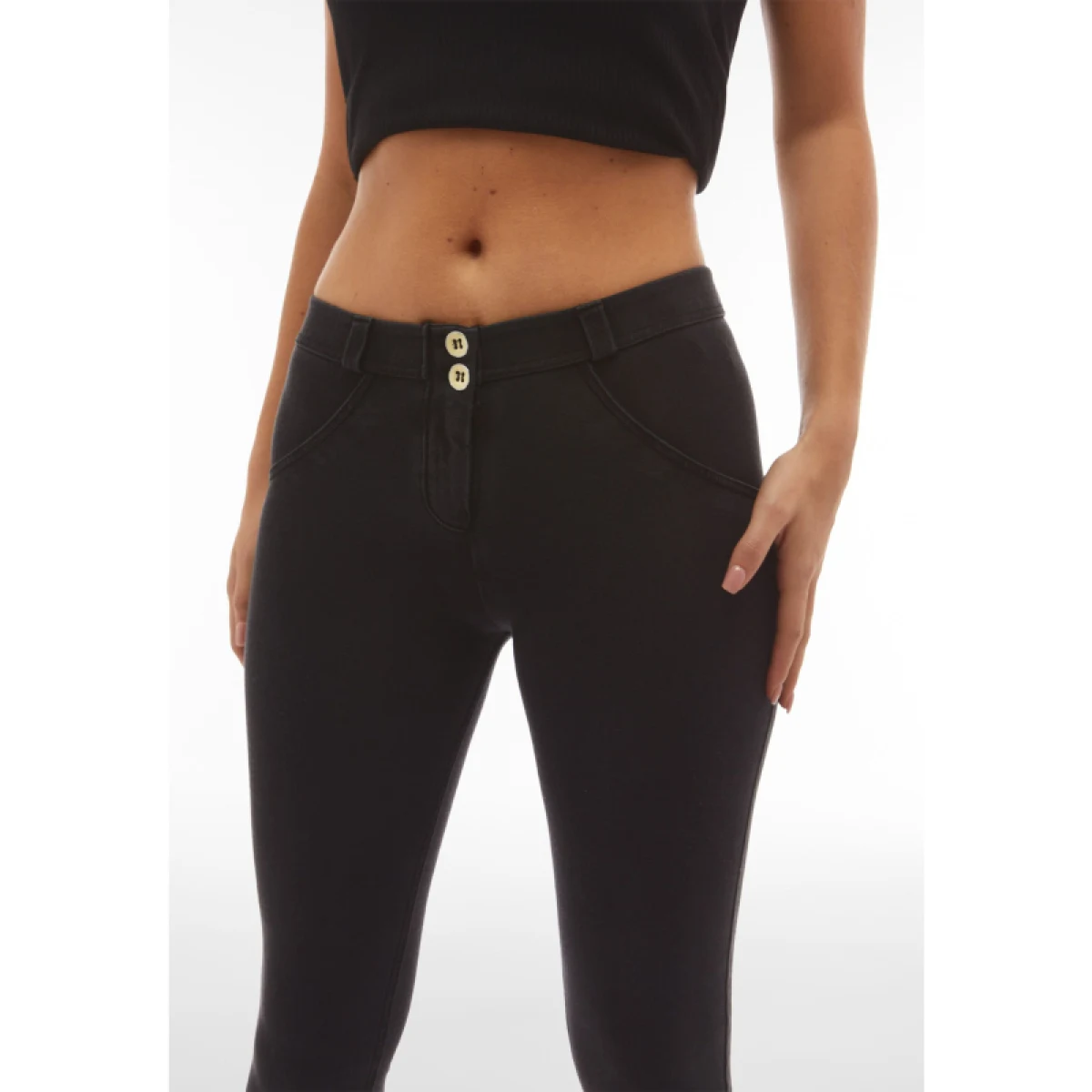 Dámske jeggings nohavice FREDDY WR.UP® skinny push up organic cotton jeggings-Black · záber 3