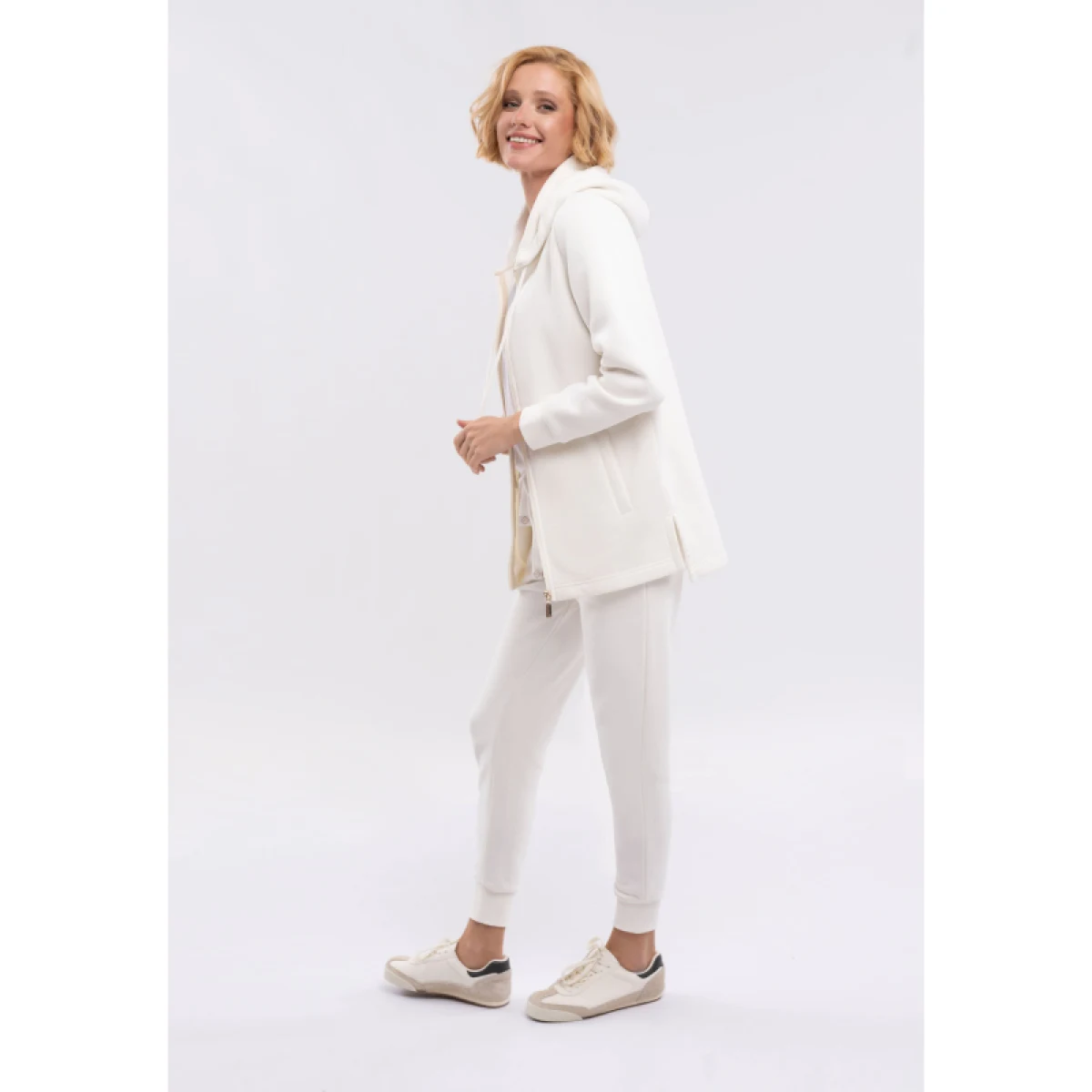 Dámska zateplená mikina so zipsom VOLCANO B-FLOFI-101-CREAM · záber 5