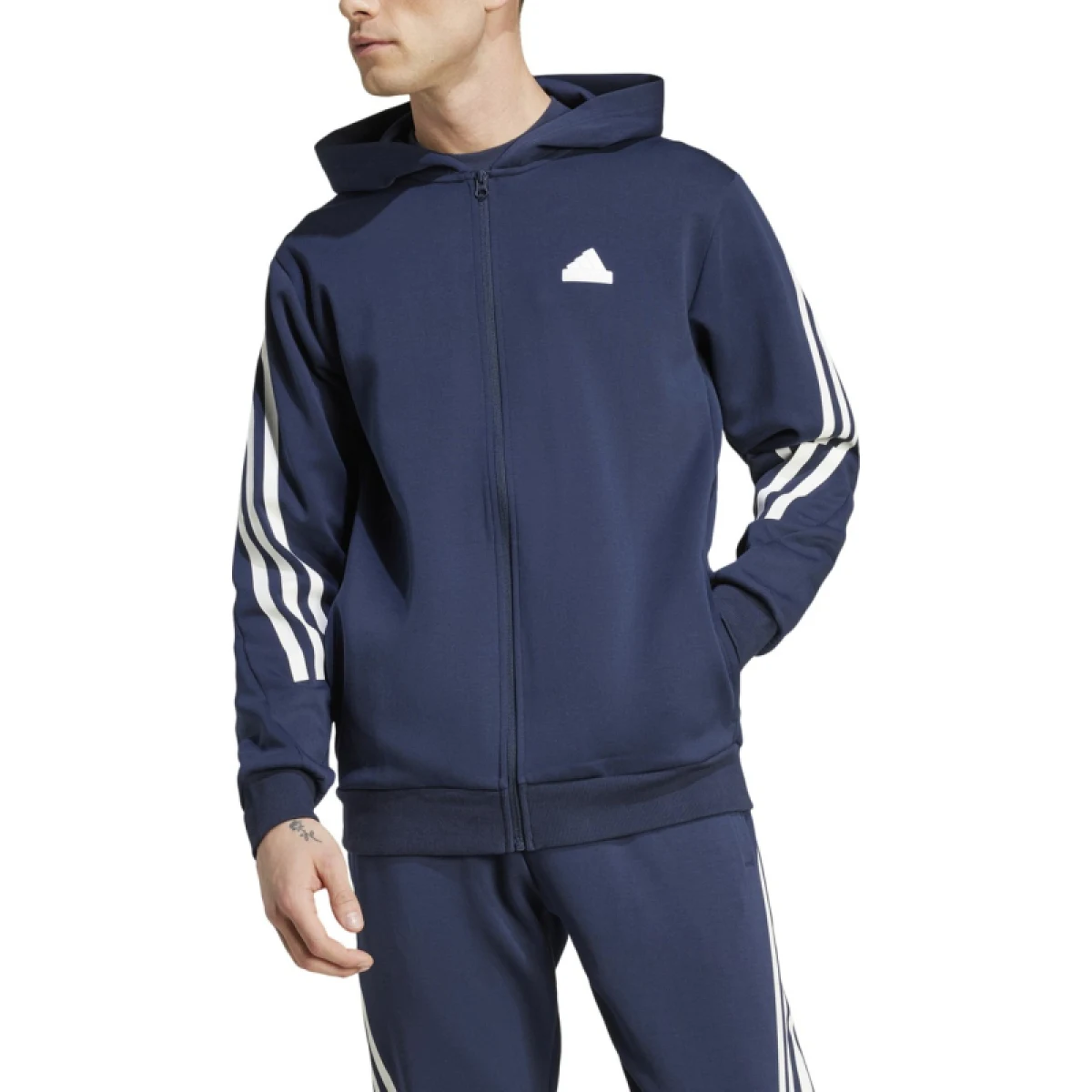 Pánska mikina so zipsom ADIDAS M FI 3S FZ-IW8568-Black · záber 4