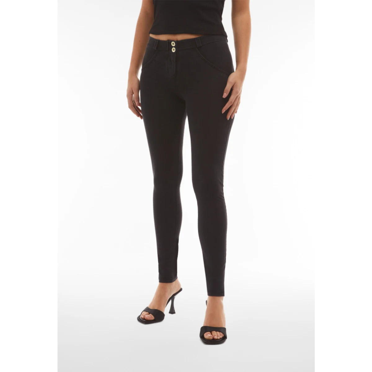 Dámske jeggings nohavice FREDDY WR.UP® skinny push up organic cotton jeggings-Black · záber 2