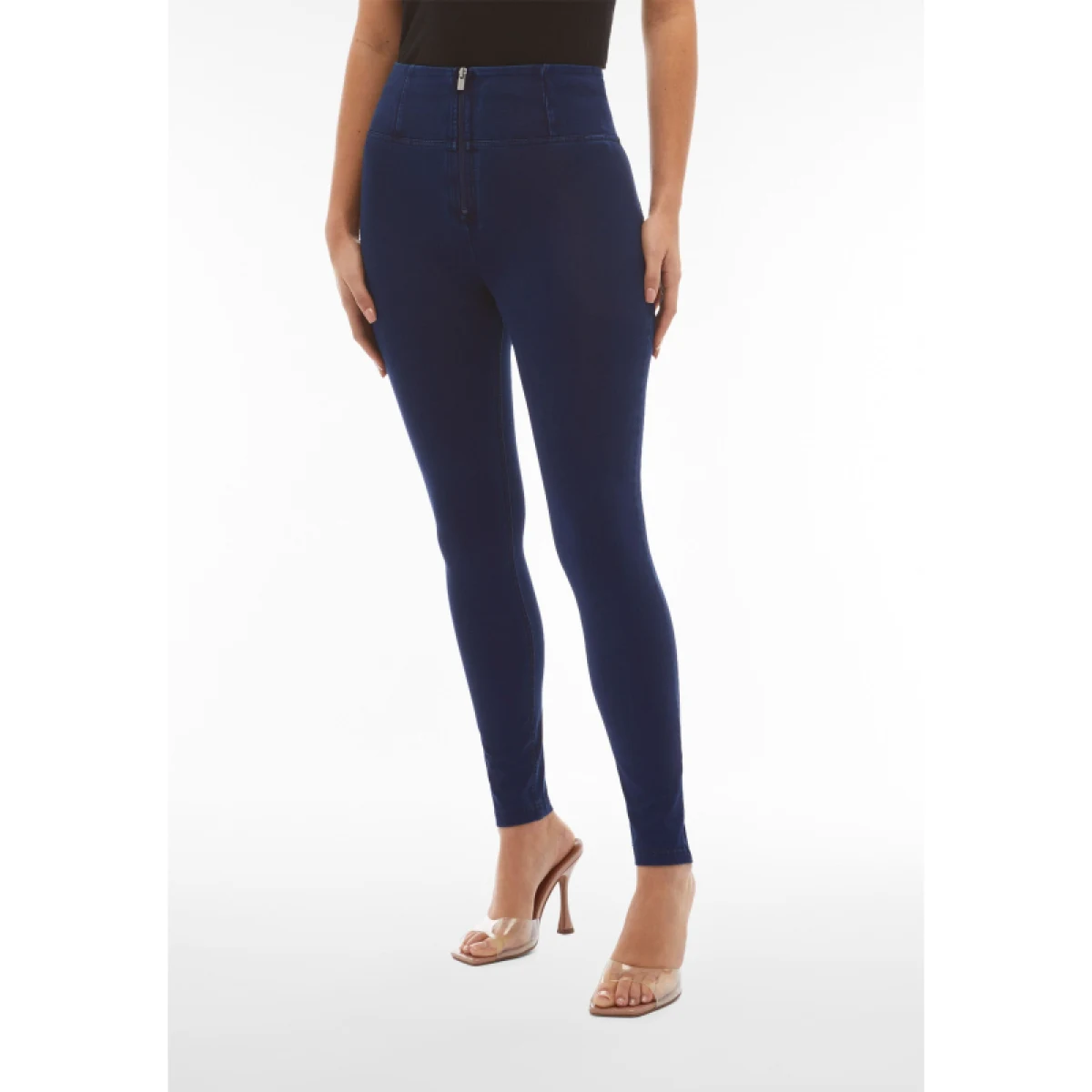 Dámske jeggings nohavice FREDDY WR.UP® skinny high waist push up jeggings in organic fabric-Blue · záber 2