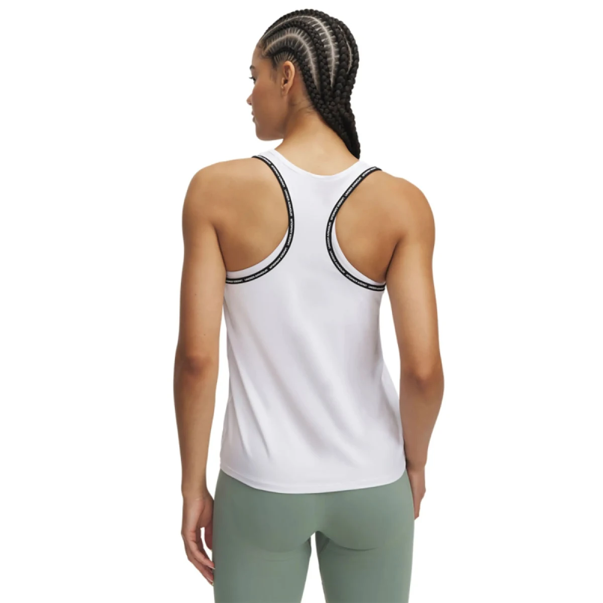 Dámske tréningové tričko s krátkym rukávom UNDER ARMOUR Tech Knockout Tank-WHT · záber 2