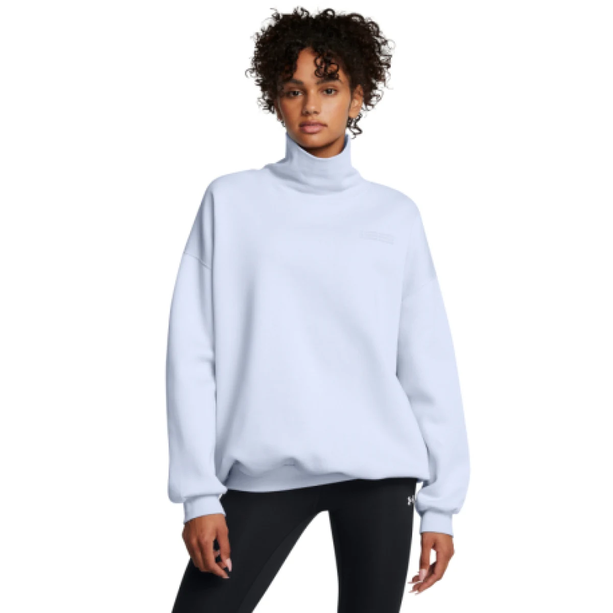Dámska zateplená mikina UNDER ARMOUR UA Icon Fleece OS Mock Crew-BLU · záber 1
