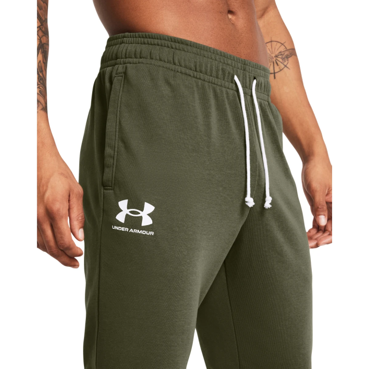 Pánske tepláky UNDER ARMOUR UA Rival Terry Jogger-GRN · záber 2
