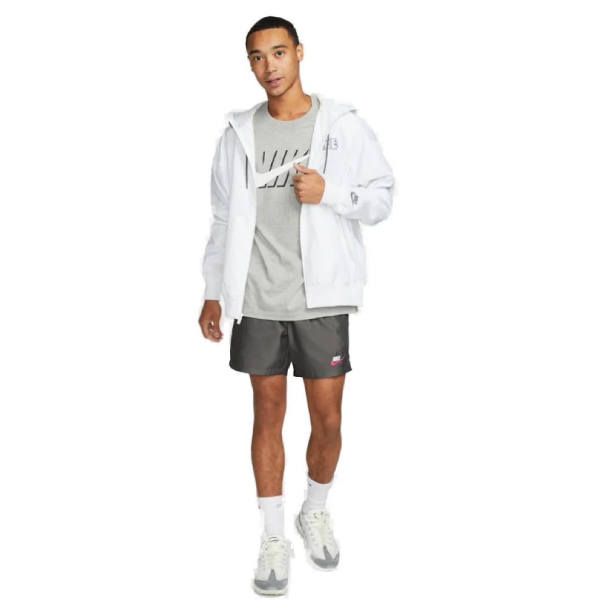 Pánske tričko s krátkym rukávom NIKE M NSW TEE SWOOSH BLOCK-063-Grey · záber 4