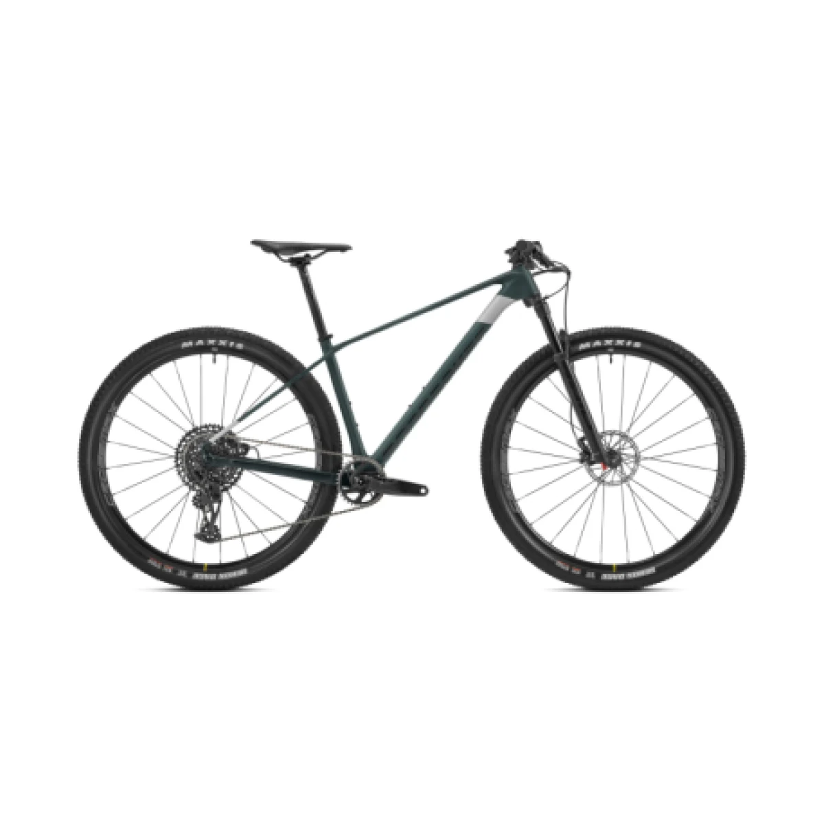 Horský bicykel MONDRAKER Podium Carbon, translucent green carbon racing silver · záber 1