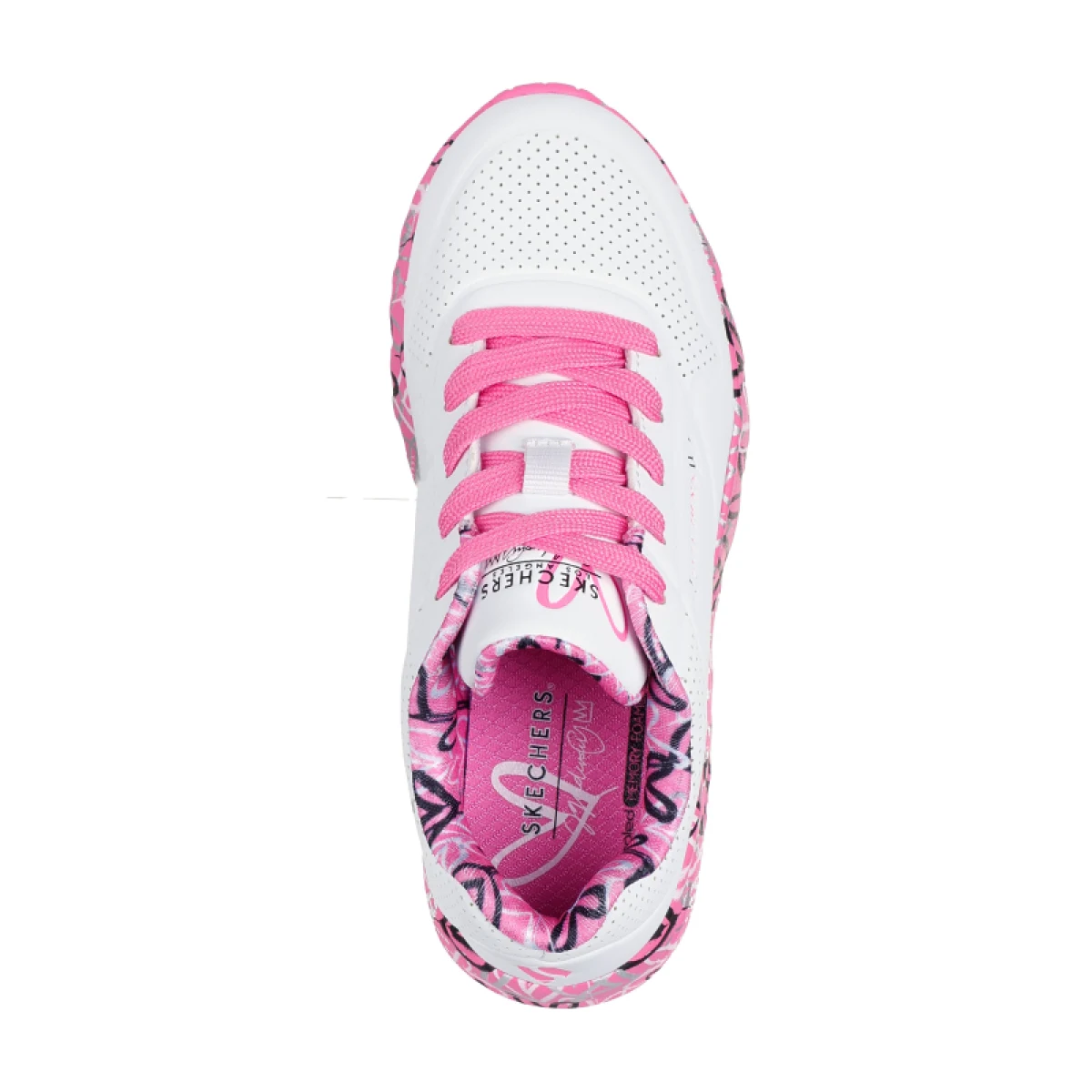 Dievčenská rekreačná obuv SKECHERS Uno Lite Lovely Luv white hot pink · záber 4