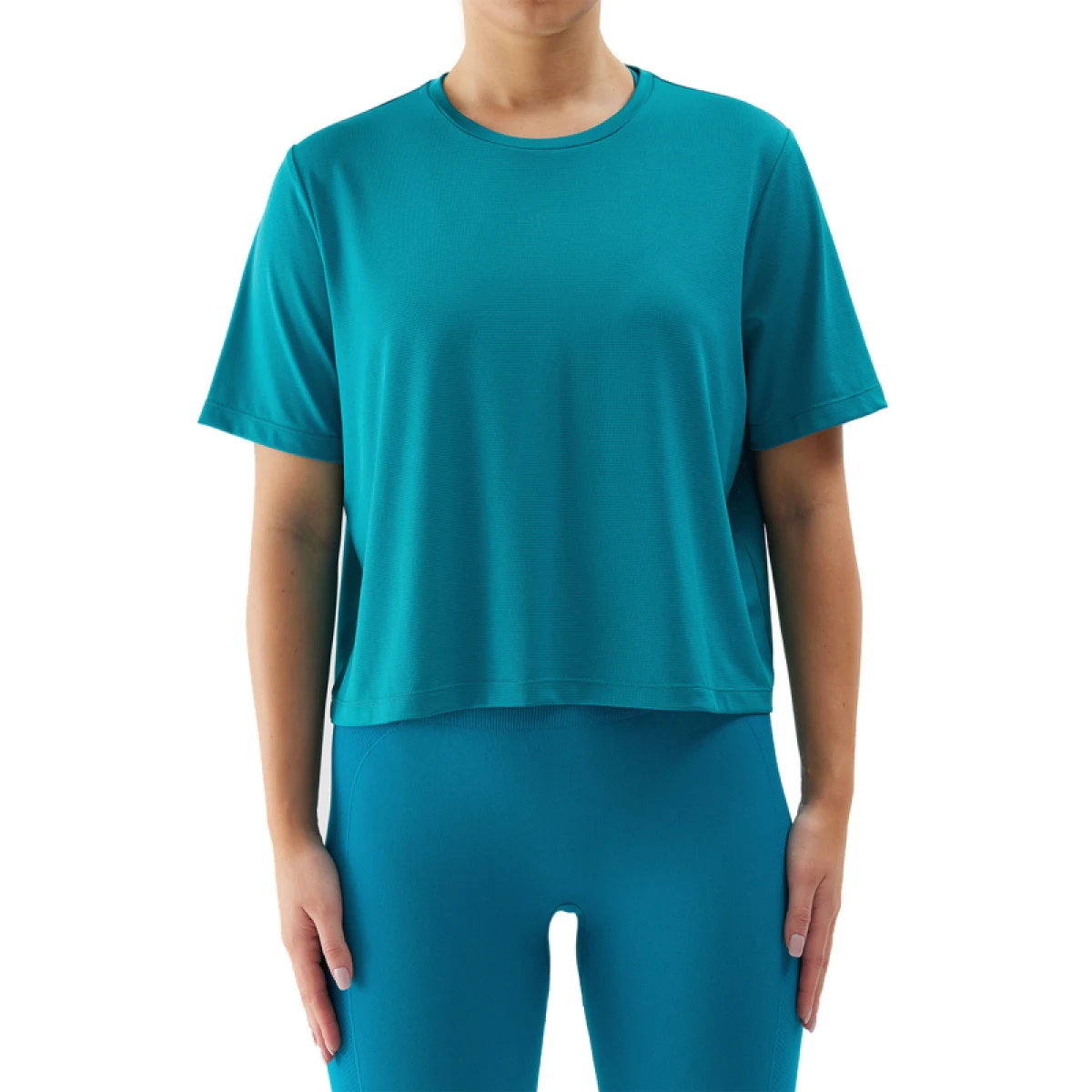 Dámske tréningové tričko s krátkym rukávom 4F TSHIRT FNK-WSS24TFTSF709-35S-TURQUOISE · záber 2