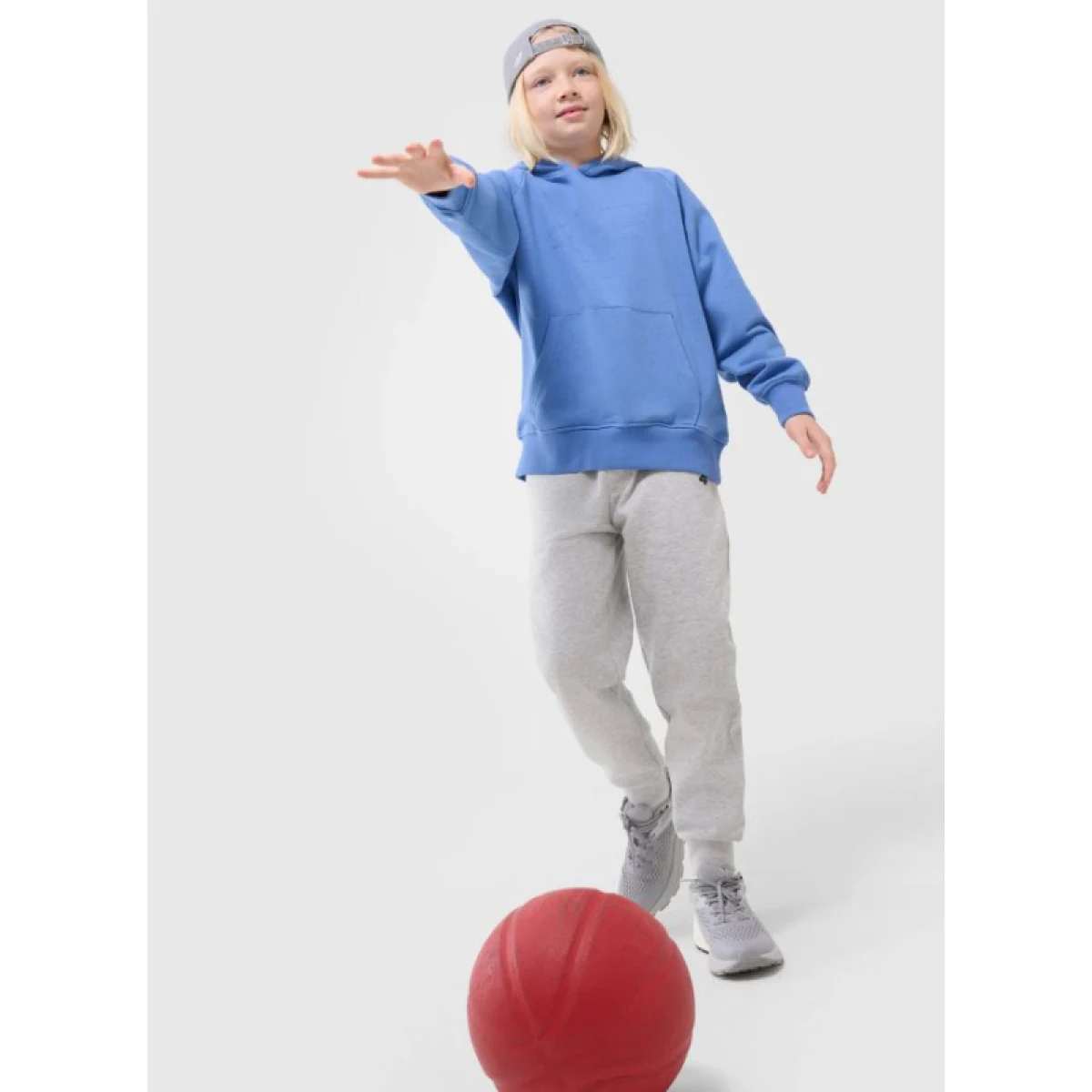 Chlapčenská mikina s kapucňou 4F JUNIOR SWEATSHIRT M1712-34S-LIGHT BLUE · záber 5