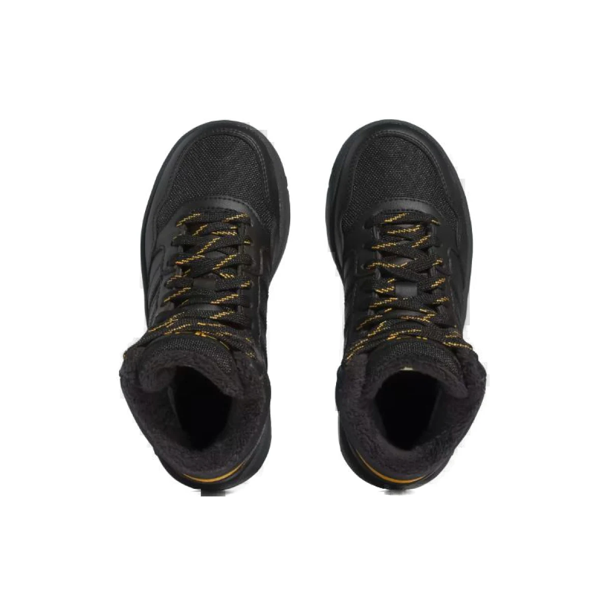Chlapčenské členkové zimné topánky ADIDAS Hoops 3.0 Mid K core black core black preloved yellow · záber 3