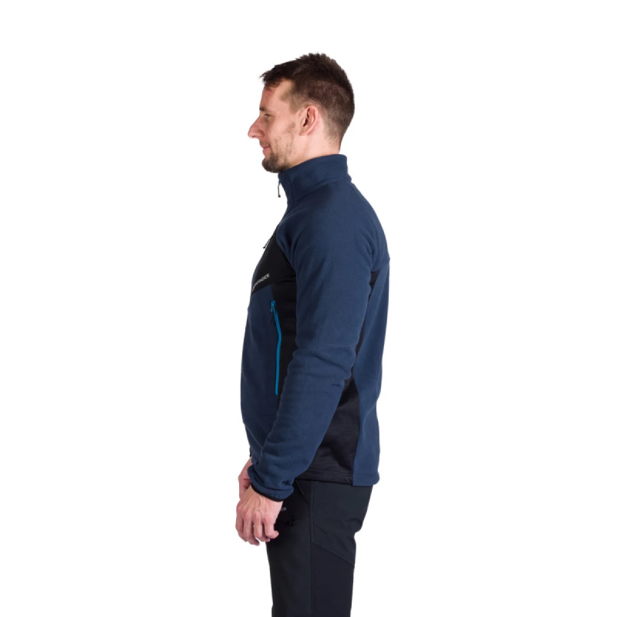 Pánska turistická flisová mikina so zipsom NORTHFINDER FULVIO-612navyblack · záber 3
