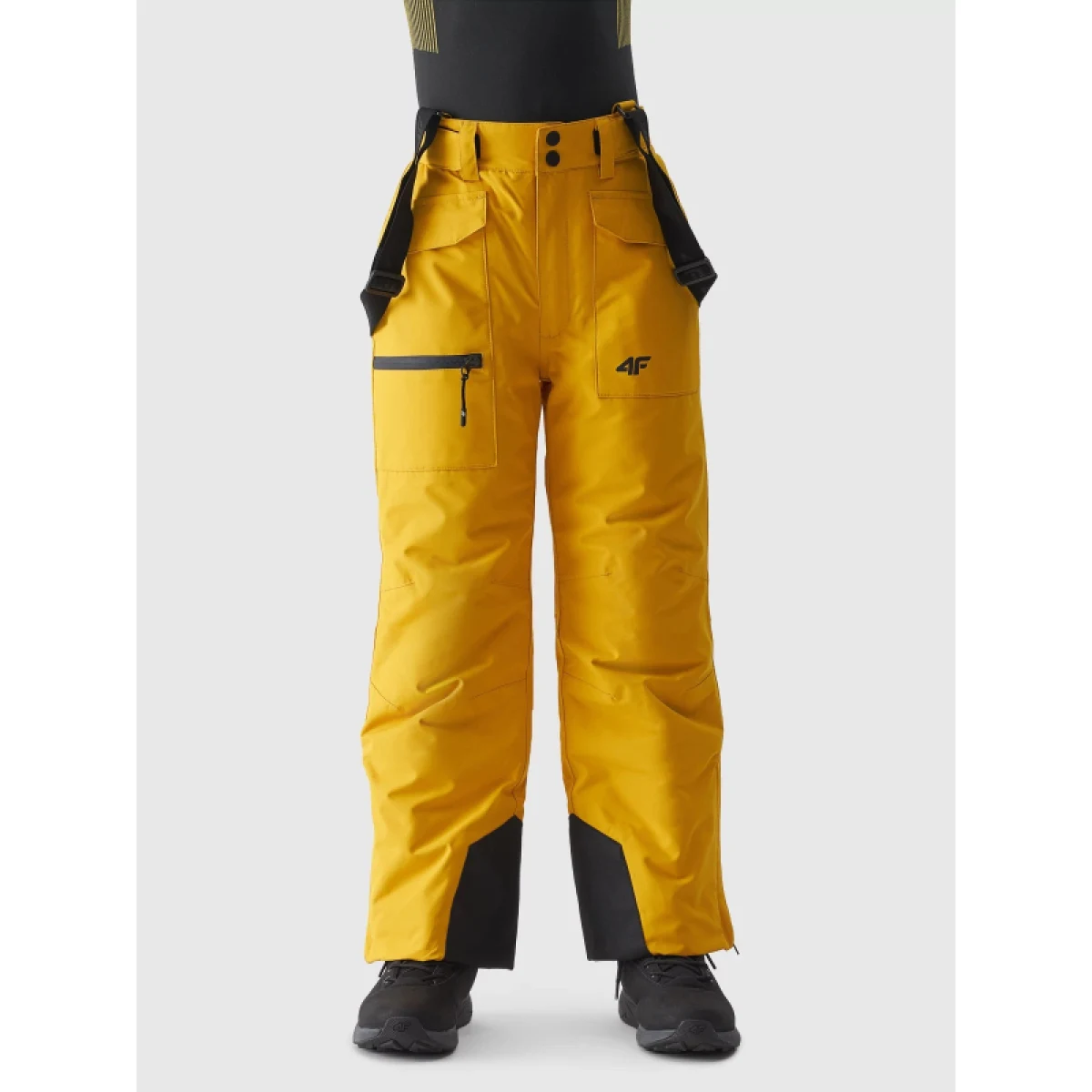 Chlapčenské lyžiarske nohavice 4F JUNIOR TROUSERS FNK-JAW23TFTRM360-71S-YELLOW · záber 3