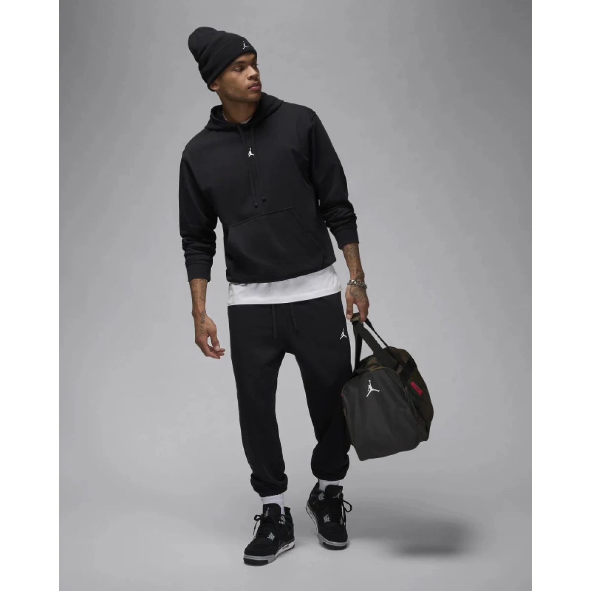 Pánska mikina s kapucňou NIKE M JORDAN DF SPRT CSVR FLC PO-010 BLACK WHITE · záber 5