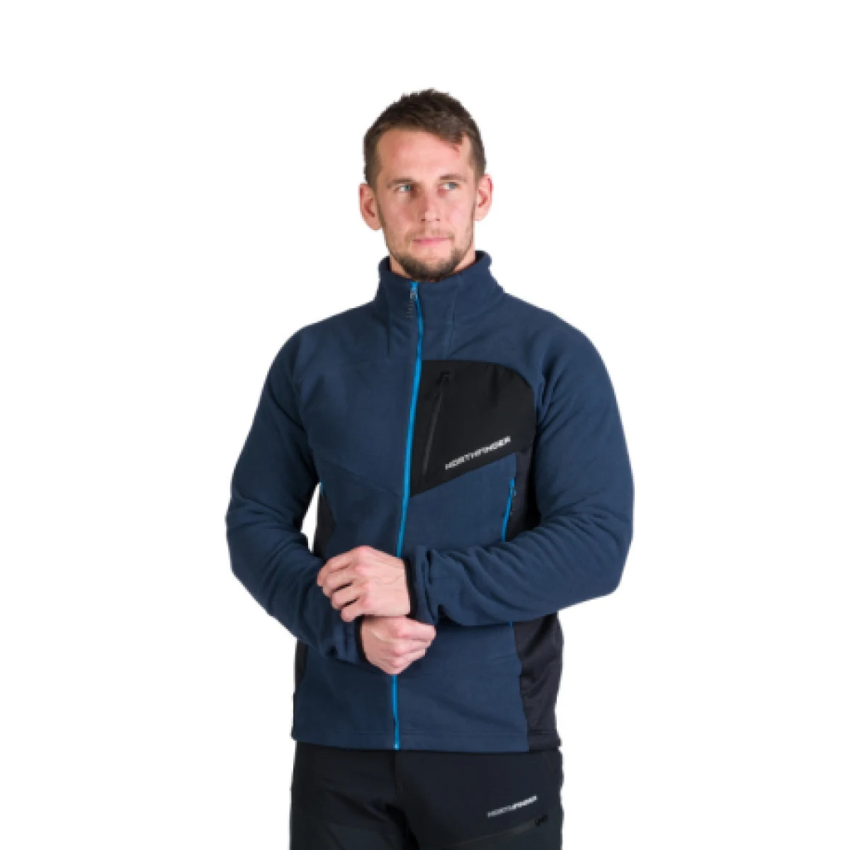 Pánska turistická flisová mikina so zipsom NORTHFINDER FULVIO-612navyblack · záber 1
