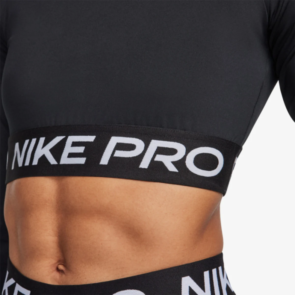 Dámske tréningové tričko s dlhým rukávom NIKE PRO DF 365 CROP LS-010 BLACK WHITE · záber 5