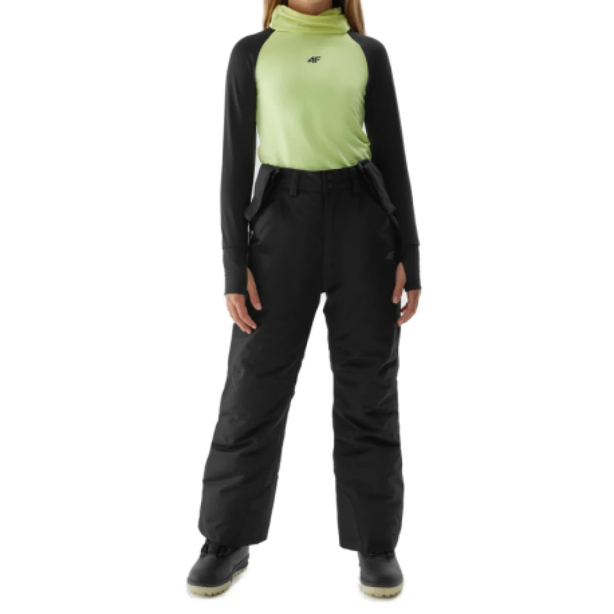 Dievčenské lyžiarske nohavice 4F JUNIOR TROUSERS FNK-JAW23TFTRF353-21S-BLACK · záber 1
