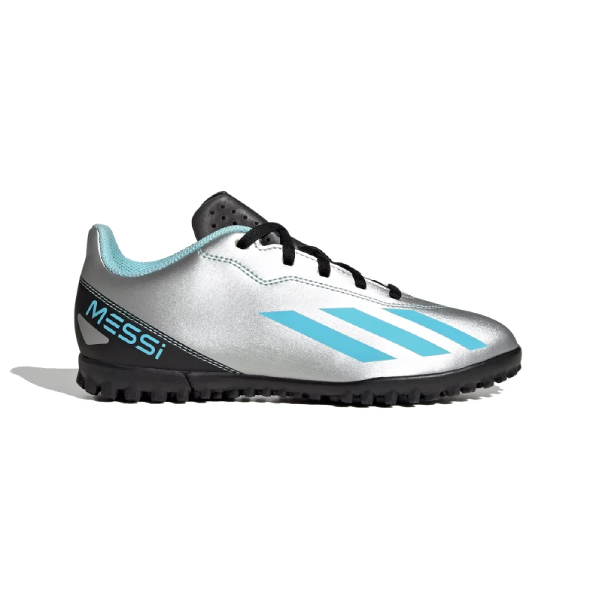 Juniorské futbalové kopačky turfy ADIDAS X CRAZYFAST MESSI 4 SILVMT BLIBLU CBLACK_IE4068_tf · záber 2