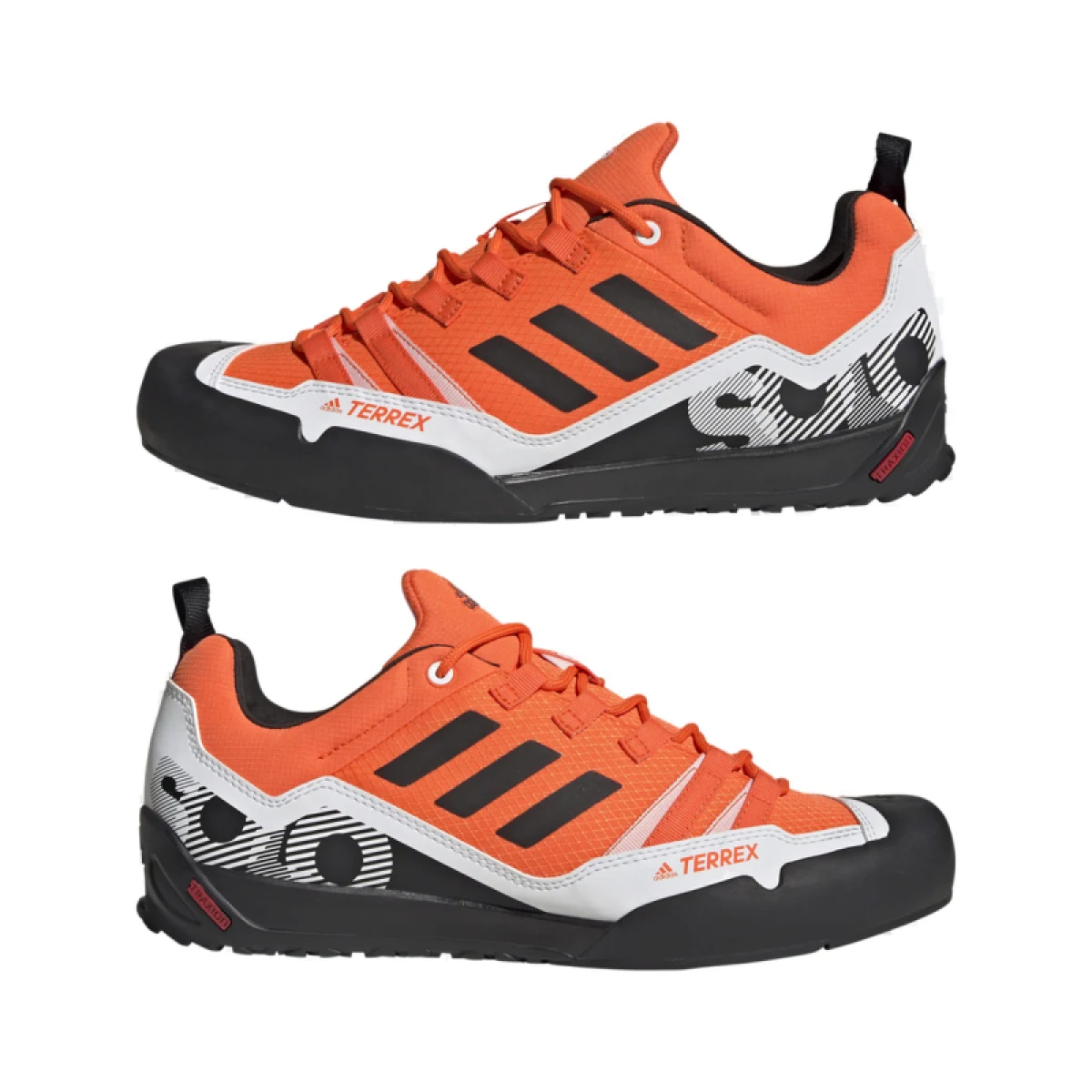 Pánska nízka turistická obuv ADIDAS Terrex Swift Solo Approach impact orange core black white · záber 3