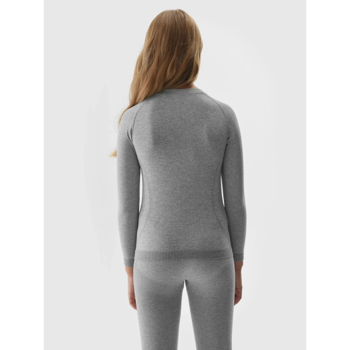 Dievčenské termoprádlo vrchný a spodný diel 4F JUNIOR SEAMLESS UNDERWEAR-JAW23USEAF110-27M-COLD LIGHT GREY MELANGE · záber 4