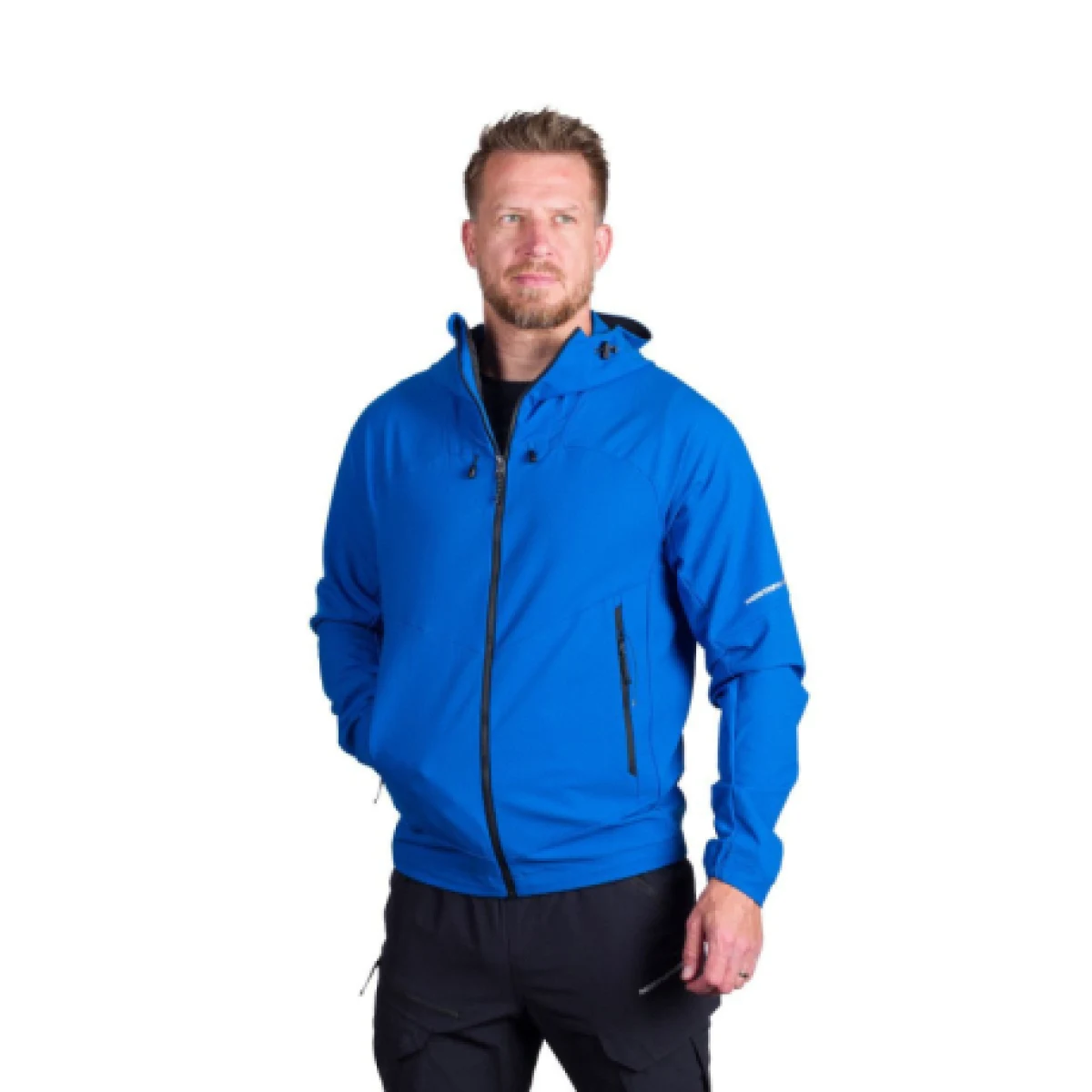 Pánska turistická softshellová bunda NORTHFINDER EWALD-281blue · záber 1