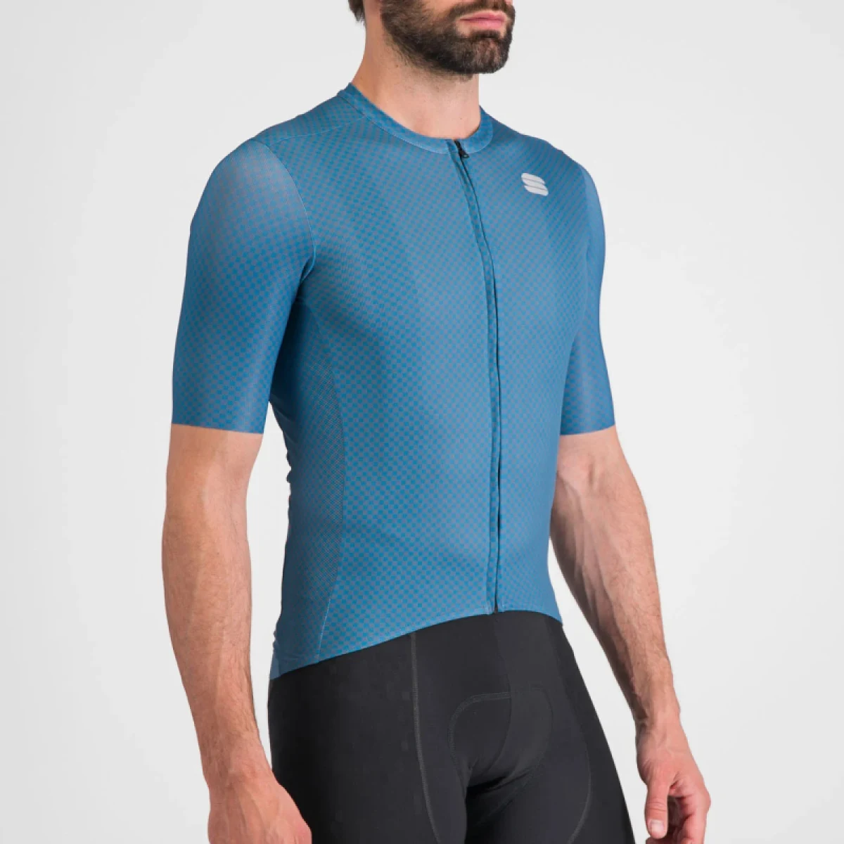 Pánsky cyklistický dres s krátkym rukávom SPORTFUL Checkmate jersey, blue sea berry blue · záber 4